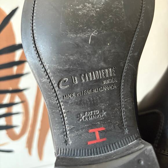 La Canadienne Black Leather Pull On Chelsea Ankle Boots Women’s Size 7M - Picture 9 of 10